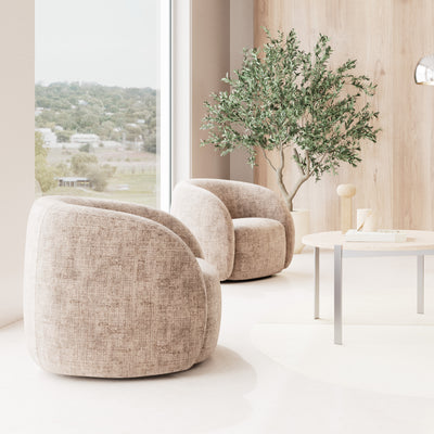 Setum swivel armchair with a soft seat in modern style – interior setting