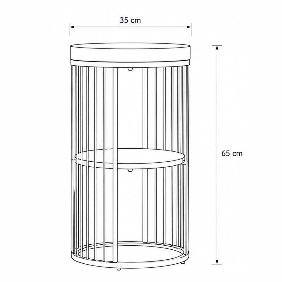 Cella Round Bedside Table with a Black Marble Effect, Modern Style – photo 8