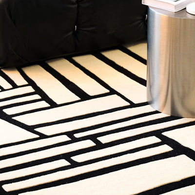 Tapis Sokkelo au motif graphique anguleux de style classique - photo 5