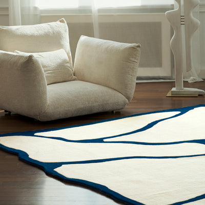 Tapis Mizu à motif anguleux aux couleurs contrastées de style classique - photo 2