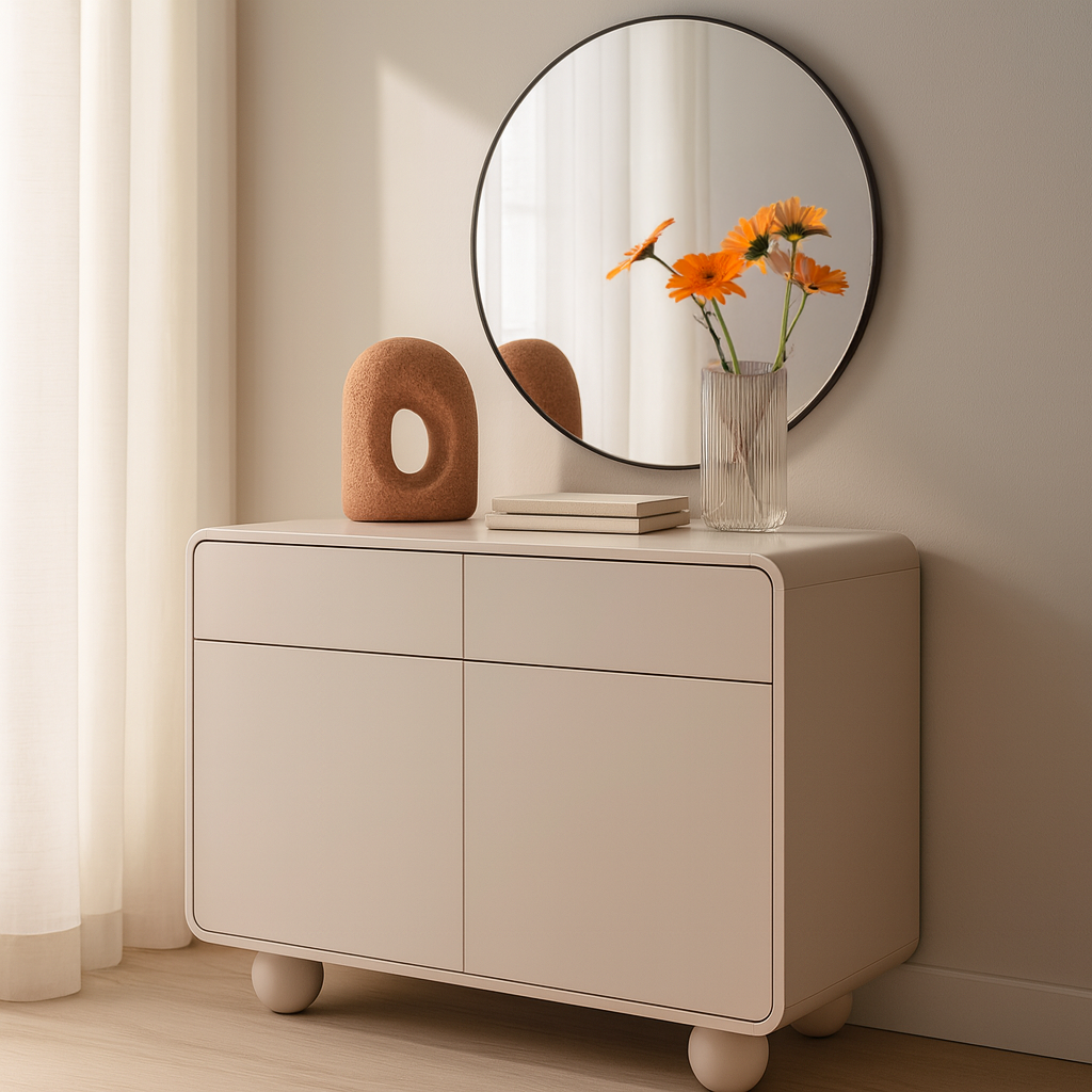Ballo Sideboard 108x75, Japandi Style – in a room setting
