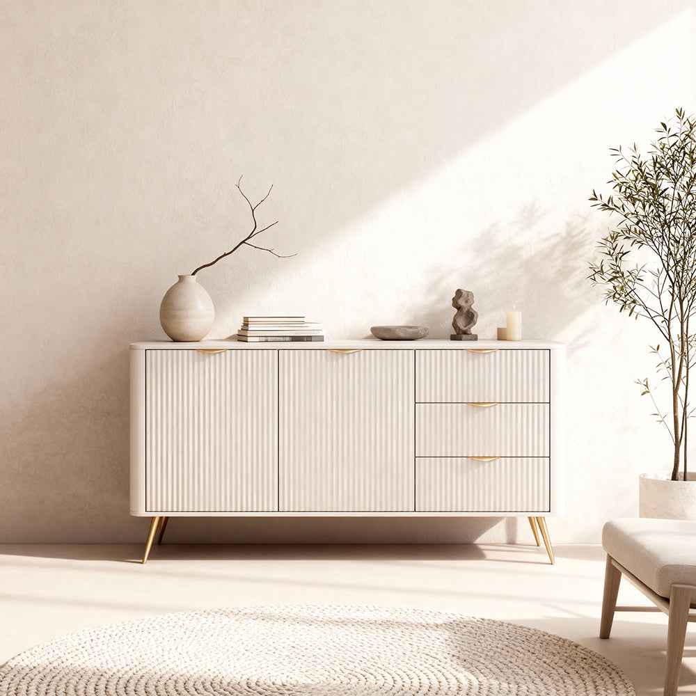 Laanti Sideboard with Drawers and Doors 163x81, Elegant Style – in a room setting