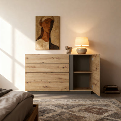 Komoda Armelia 138x91 w stylu minimalistycznym – w aranżacji wnętrza