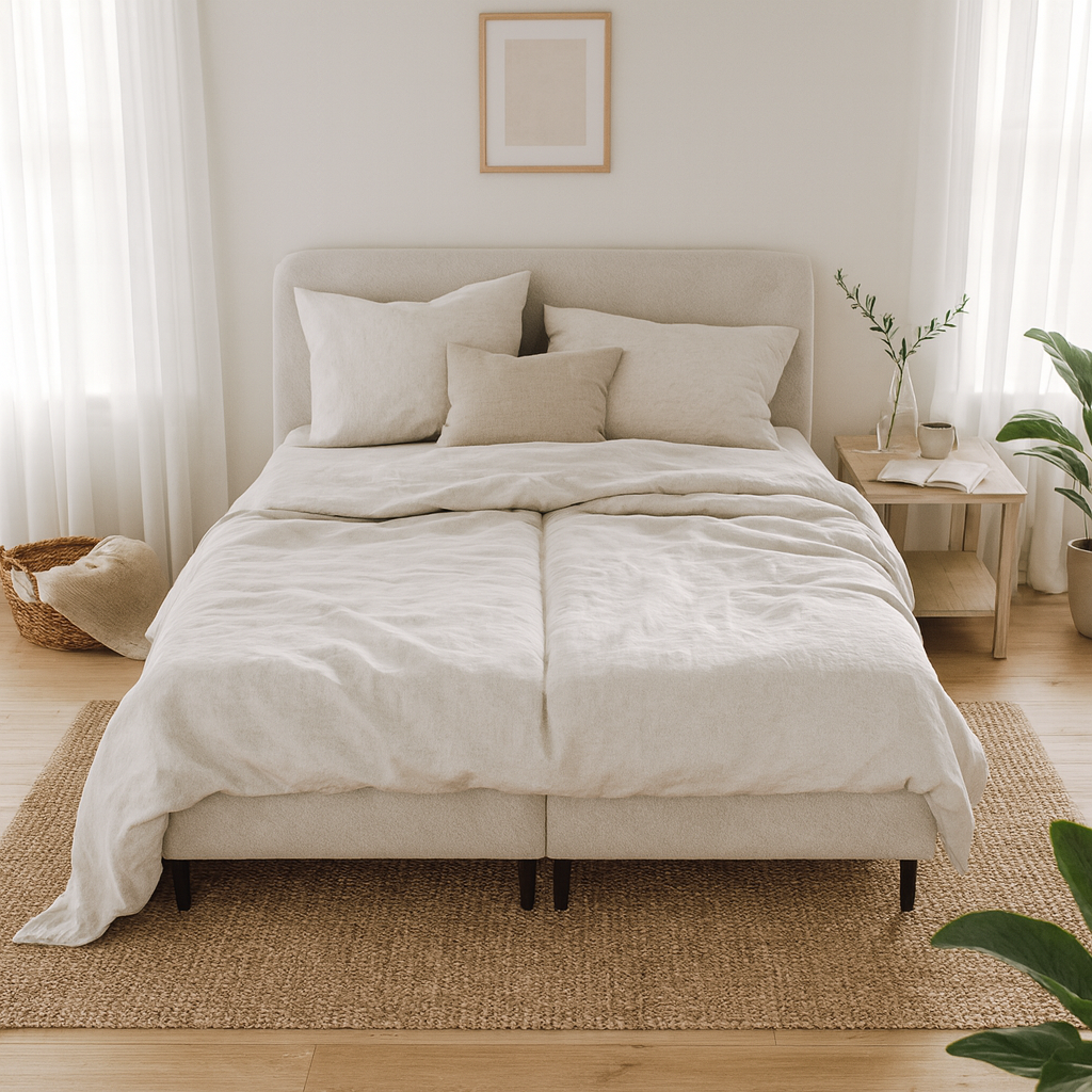 Anemon Continental Divan Bed with Storage 140x200, 160x200 and 180x200, Modern Style – in a room setting