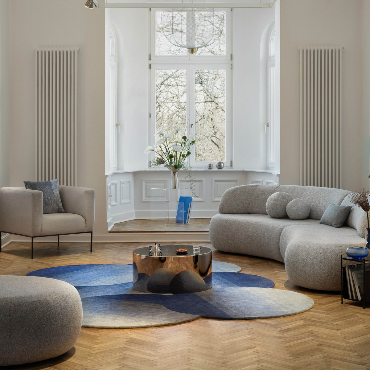 Tapis Berri avec un motif circulaire en dégradé, de style moderne - photo 2