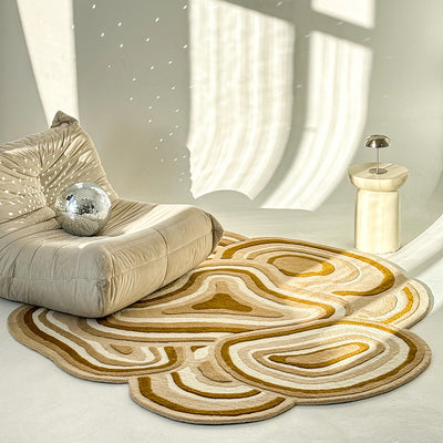 Tapis rond Cytris aux formes organiques, de style naturel - photo 2