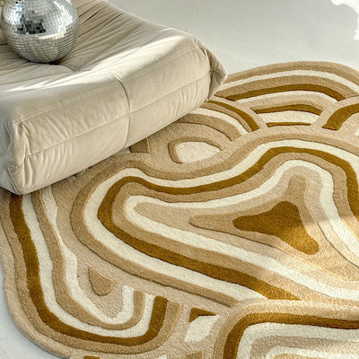 Tapis rond Cytris à la forme organique et au style naturel - photo 3