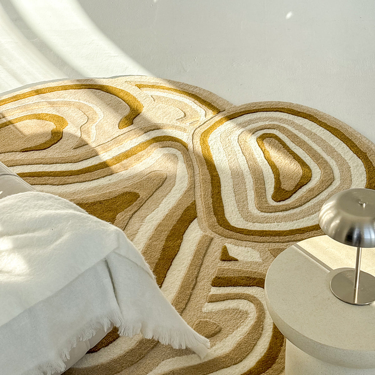 Tapis rond Cytris de forme organique, de style naturel - photo 4