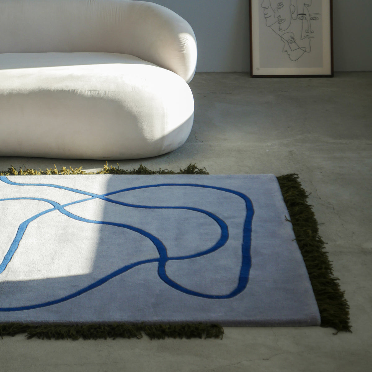 Tapis Serpello à franges et motif fluide de style bohème – photo 3