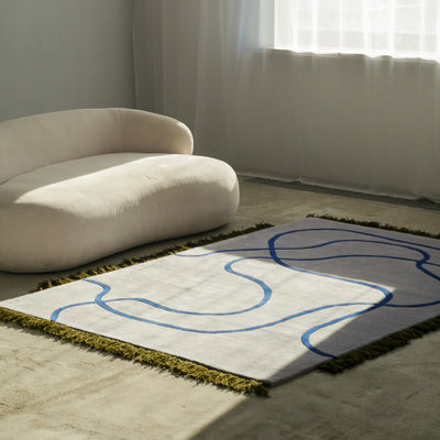 Tapis Serpello à franges et motif fluide de style bohème - photo 2