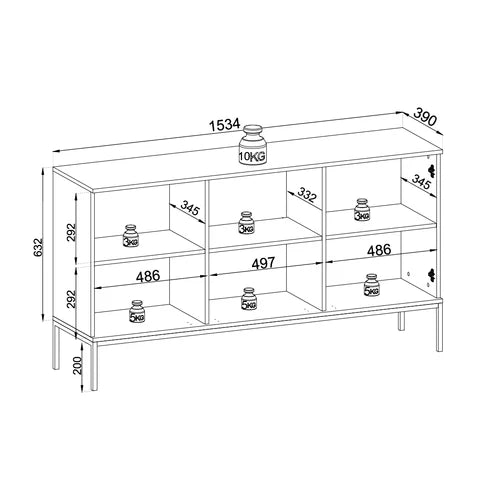 Komoda Lampy z drzwiami 154x83 w stylu loft – zdjęcie 5