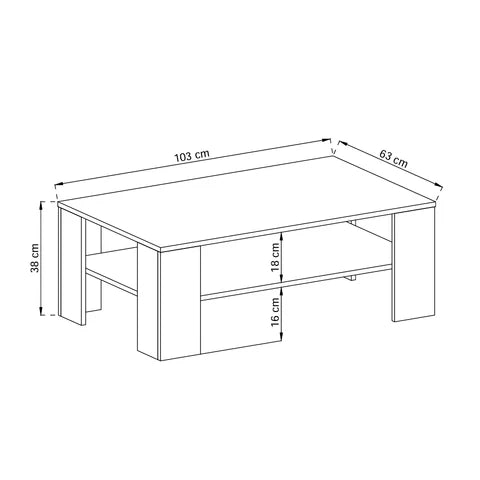 Table basse Gorky 103x38 avec étagère de style scandinave - photo 4