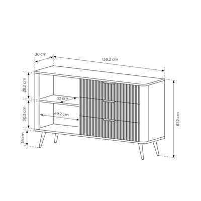 Komoda Laanti 138x81 z szufladami i drzwiami w stylu eleganckim – zdjęcie 7