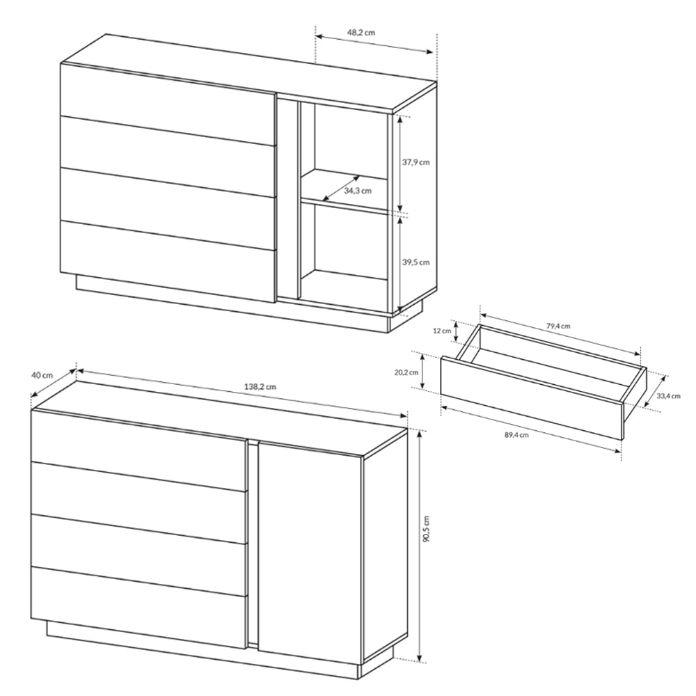 Komoda Armelia 138x91 w stylu minimalistycznym – zdjęcie 6