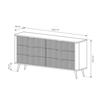 Komoda Laanti 163x81 z 6 szufladami w stylu eleganckim – zdjęcie 7