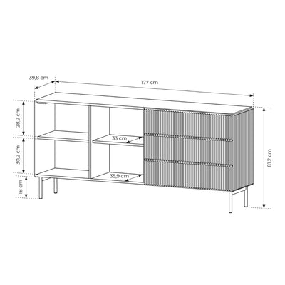 Komoda MuzZI z drzwiami i szufladami 177x81 w stylu nowoczesnym – zdjęcie 6