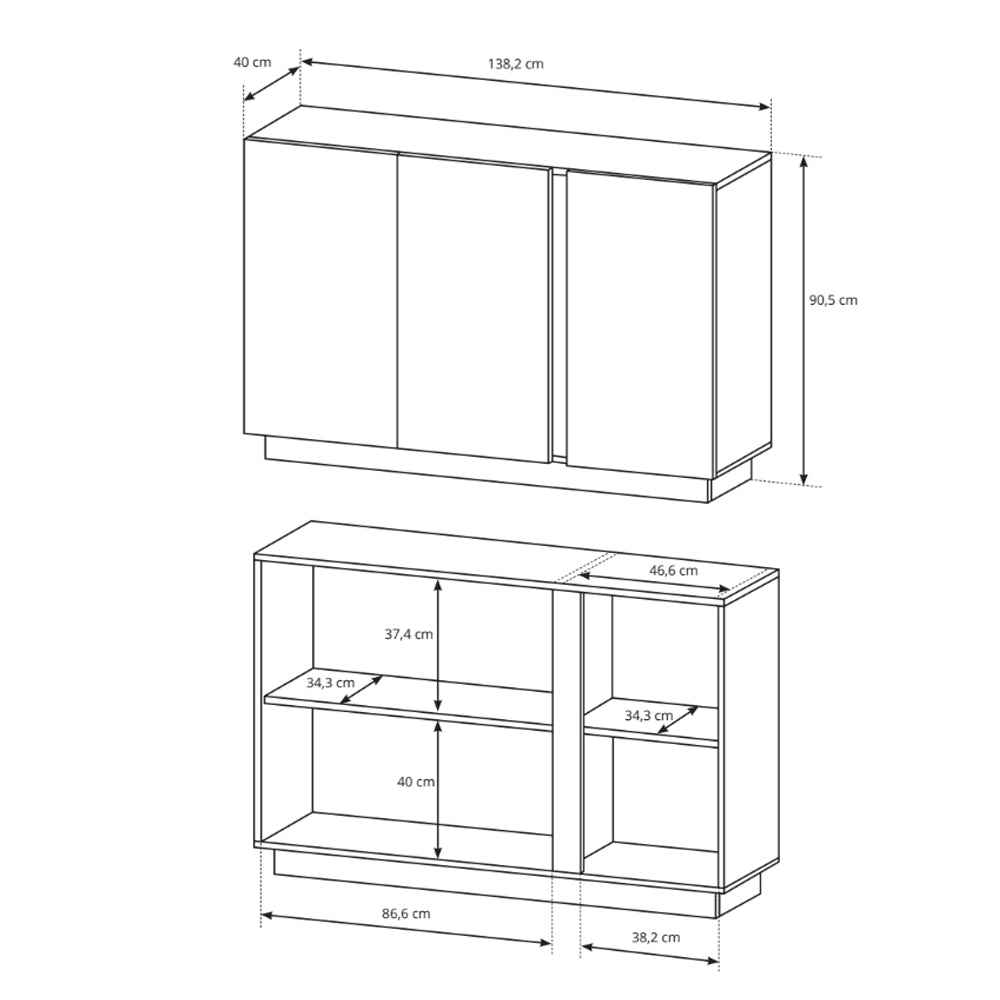 Komoda Armelia z drzwiami 138x91 w stylu nowoczesnym – zdjęcie 5