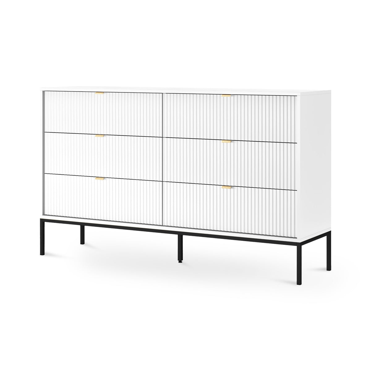 Roza Chest of Drawers 154x91, Glamour Style – White, Black