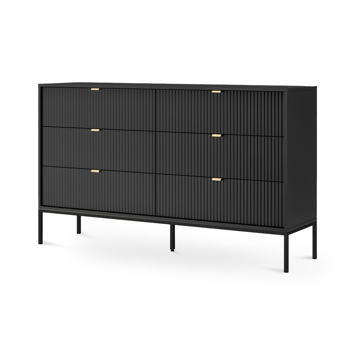 Roza Chest of Drawers 154x91, Glamour Style – Black