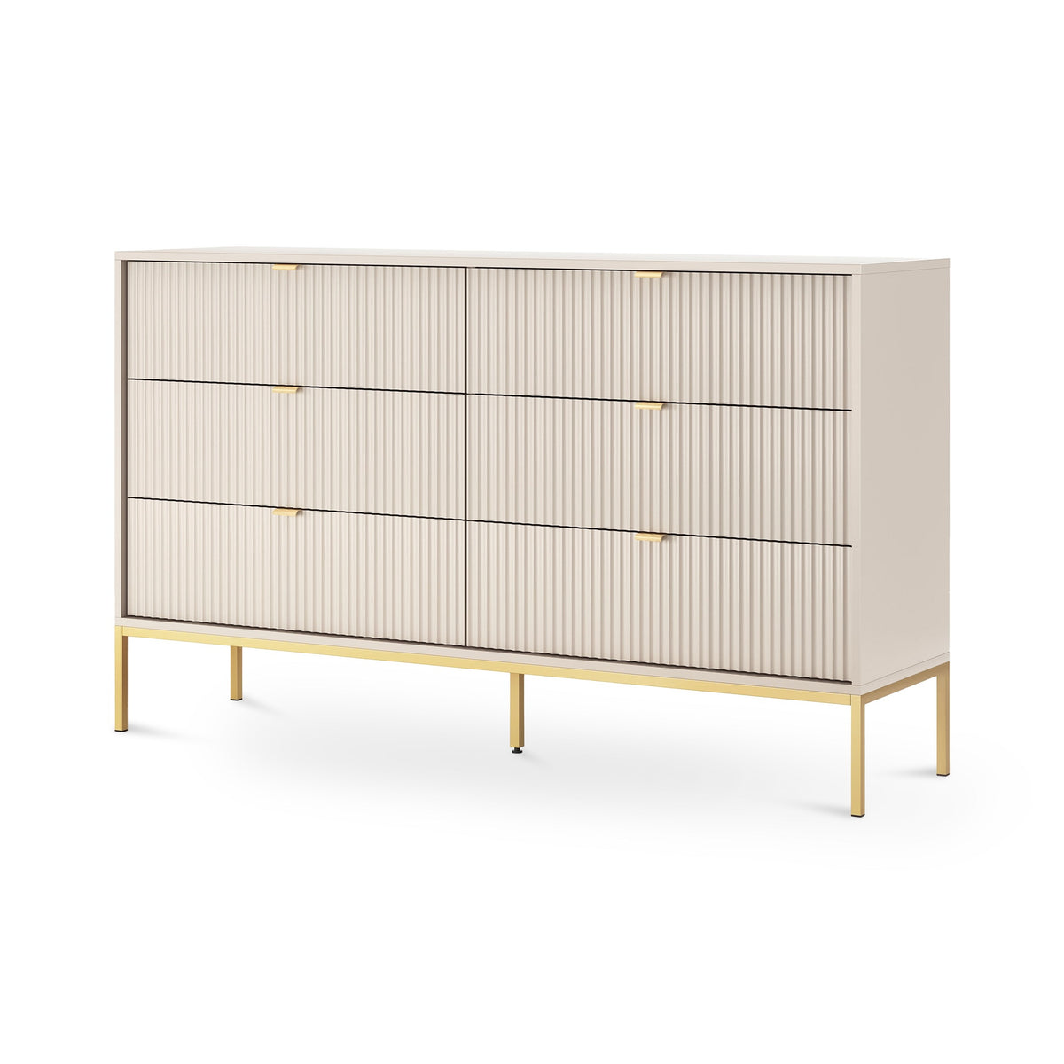 Roza Chest of Drawers 154x91, Glamour Style – Cashmere, Gold