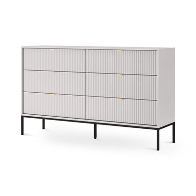 Roza Chest of Drawers 154x91, Glamour Style – Gray, Black