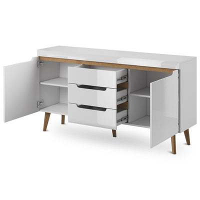 Komoda Trava z szufladami i szafkami 160x83 w stylu skandynawskim – zdjęcie 3