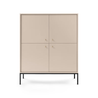 Kviat Sideboard 104x126, Vintage Style – Four Doors, Gold Handles, Metal Legs – photo 5