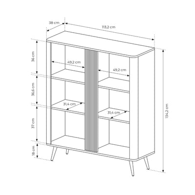 Komoda wysoka 2-drzwiowa 113x134 w stylu soft loft | Velia