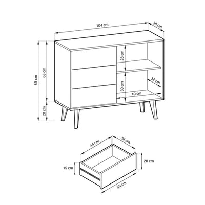 Komoda Las z szufladami i drzwiami 104x83 w stylu industrialnym – zdjęcie 6