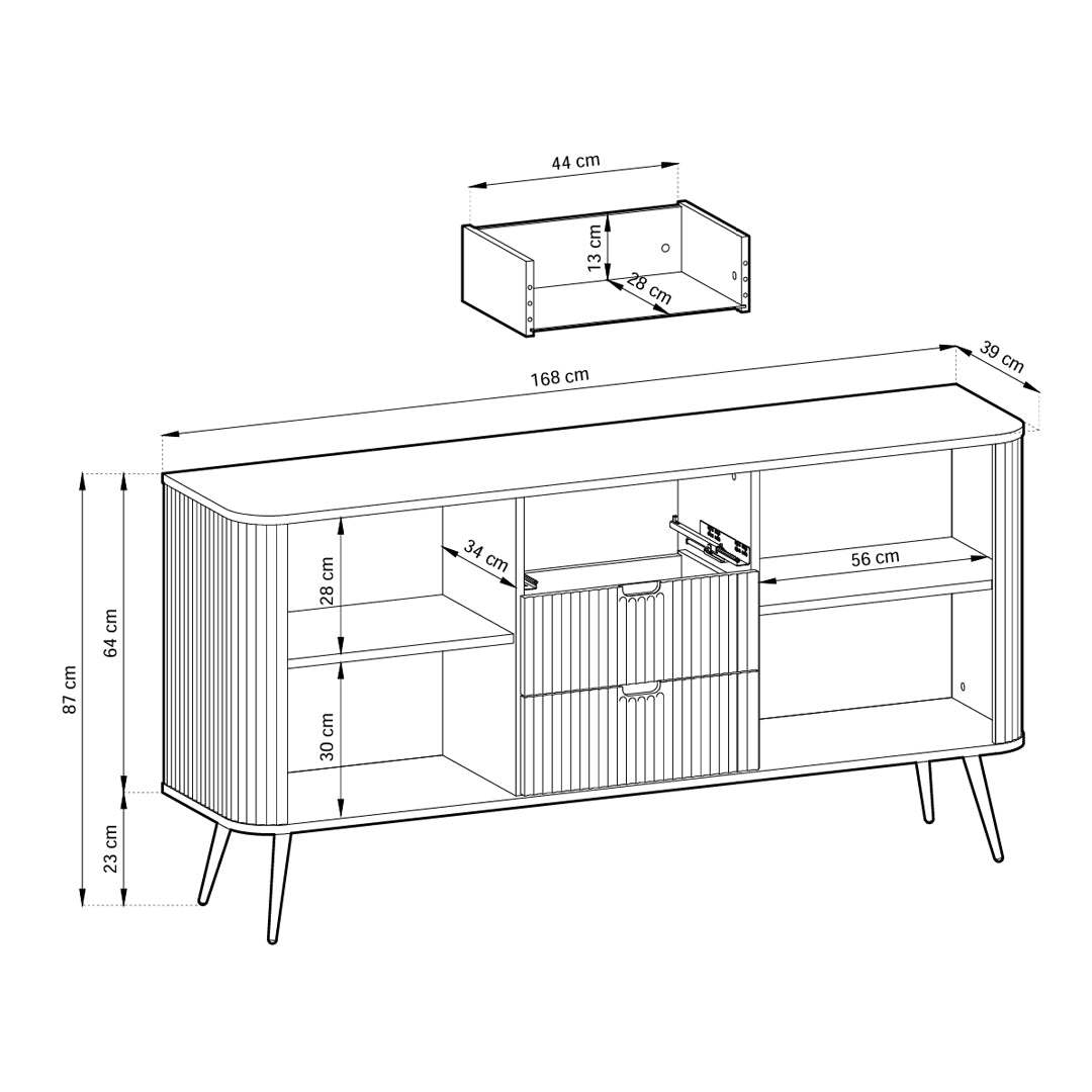 Komoda Eva z drzwiami i szufladami 168x87 w stylu nowoczesnym – zdjęcie 11