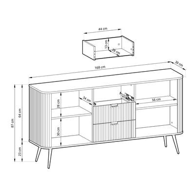 Komoda Eva z drzwiami i szufladami 168x87 w stylu nowoczesnym – zdjęcie 11