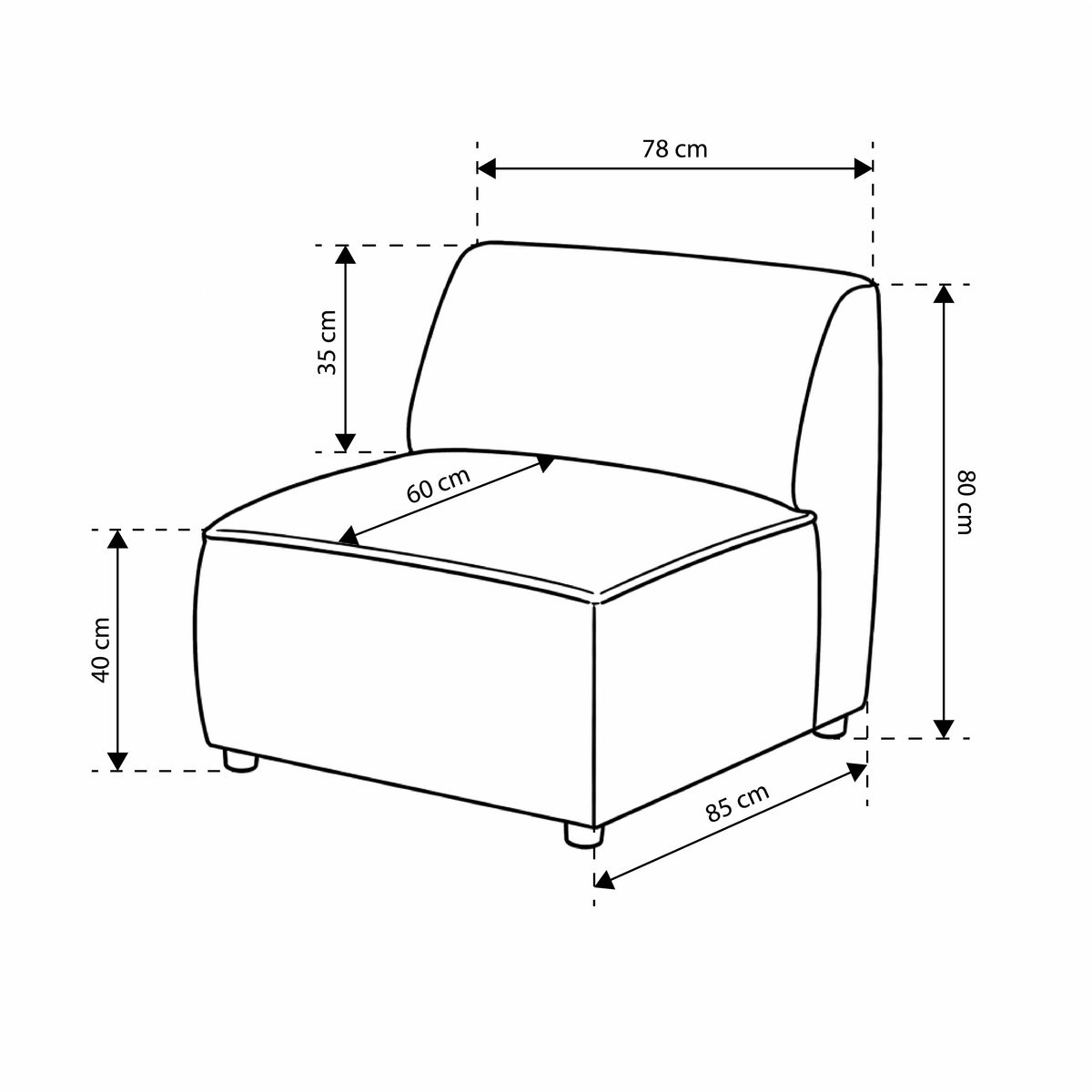 BRICK Modular Corner Sofa – Module S, Universal