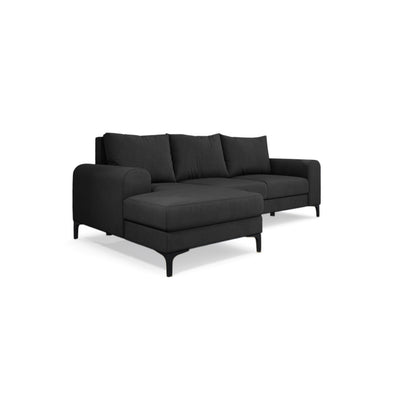 Canapé d'angle Arpelo 245x145 angle gauche Gris Graphite (MANILA 19) pieds noirs – canapé d'angle convertible