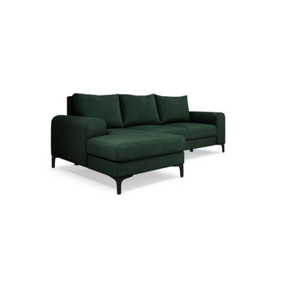 Canapé d'angle Arpelo 245x145 angle gauche Mousse Forestière (MANILA 35) pieds noirs – canapé d'angle moderne style bohème
