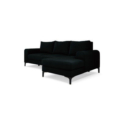 Canapé d'angle Arpelo 245x145 angle droit Noir Encre (MANILA 18) pieds noirs – canapé d'angle pour le salon