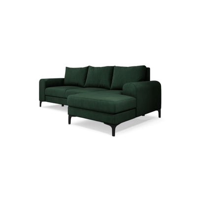 Canapé d'angle Arpelo 245x145 angle droit Mousse Forestière (MANILA 35) pieds noirs – canapé d'angle moderne style bohème
