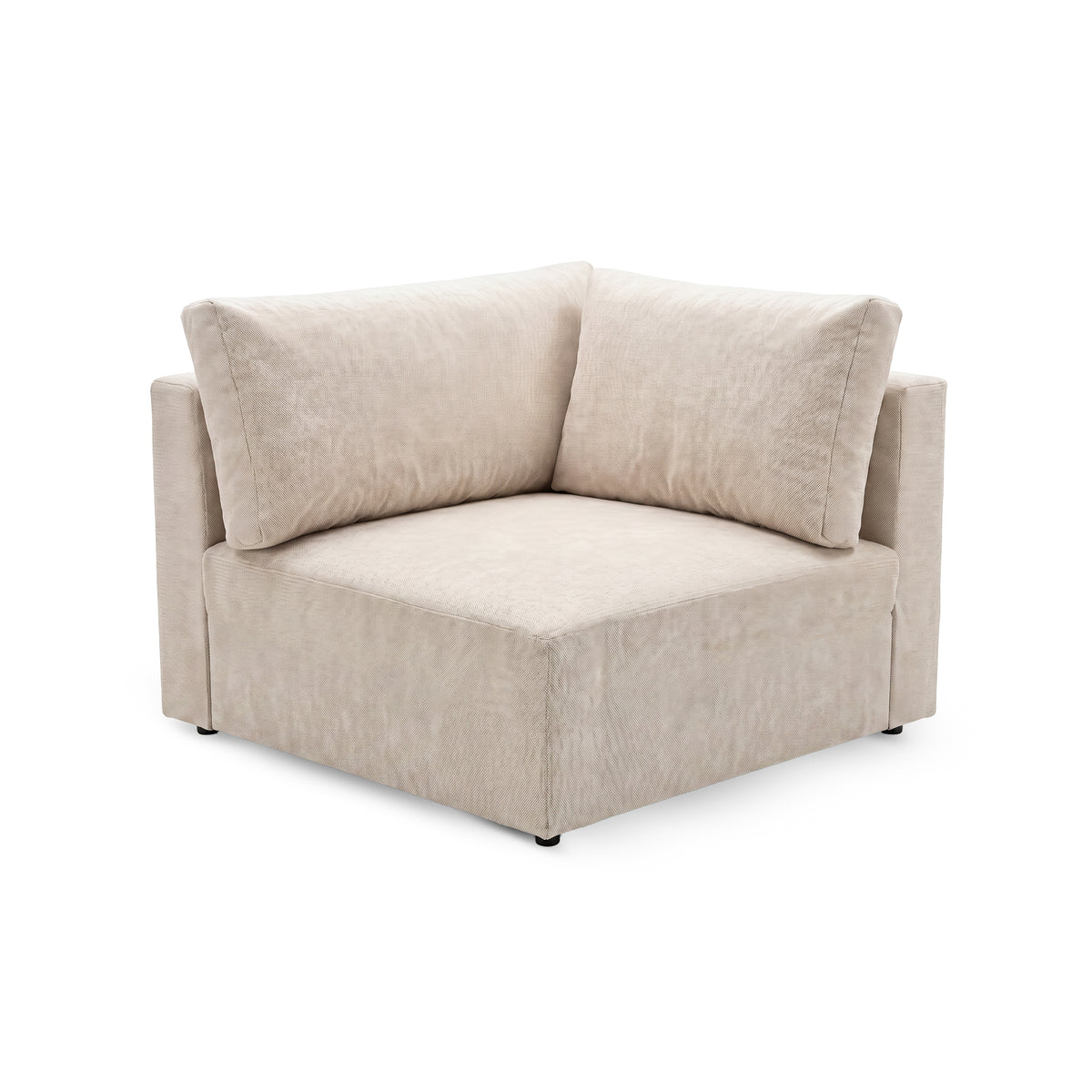 Module d'angle du canapé d'angle Iskeli Plus Taupe Crème (ARAGON 03) – module de 108 × 108 cm avec deux coussins de dossier