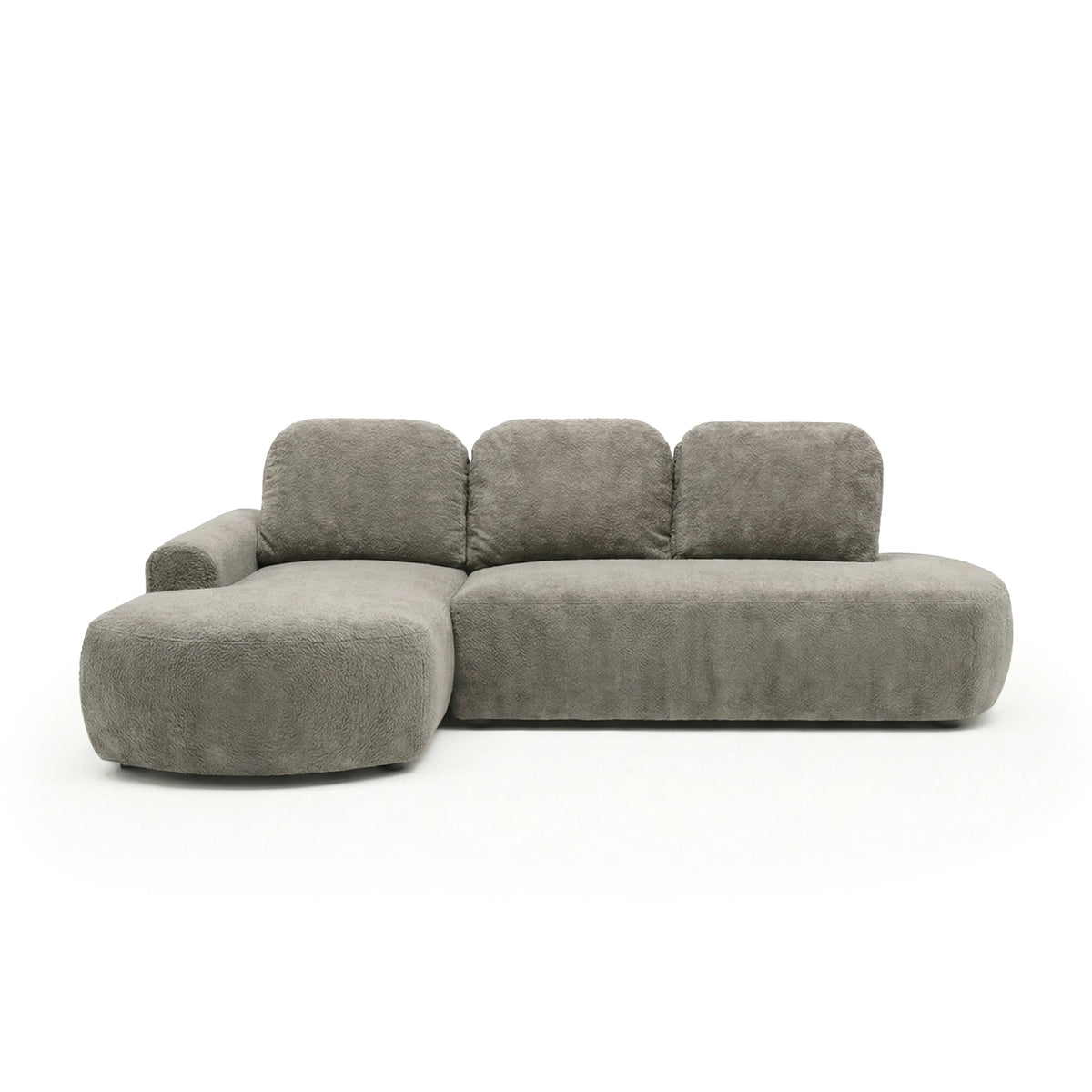 Canapé d'angle Moluni 263 cm Noix Fumée (BELLINI 02), version gauche – canapé d'angle en peluche pour le salon