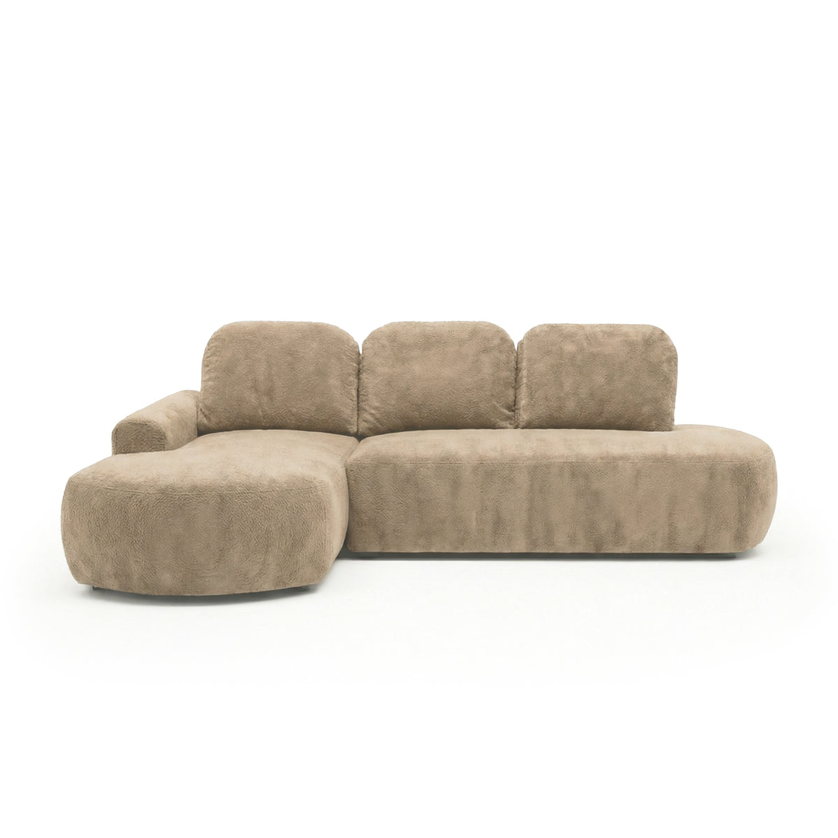 Canapé d'angle Moluni 263 cm Coton Sable (BELLINI 07), version gauche – canapé d'angle convertible avec Automat DL