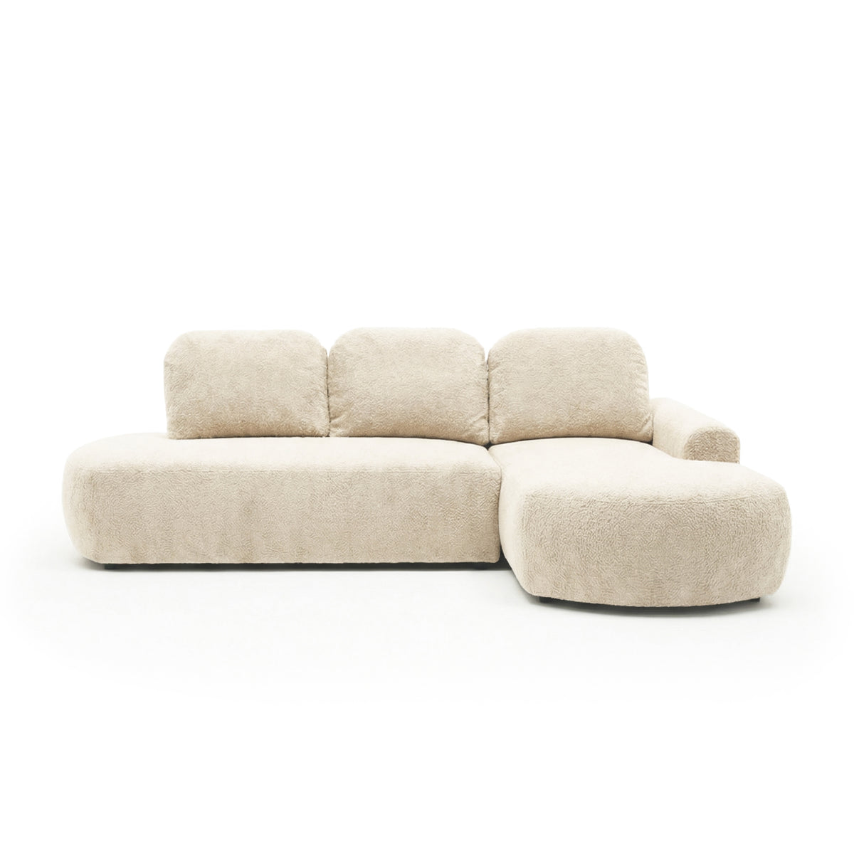 Canapé d'angle Moluni 263 cm Pierre Lin (BELLINI 20), version droite – canapé d'angle en peluche avec chaise longue