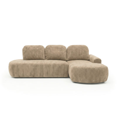 Canapé d'angle Moluni 263 cm Coton Sable (BELLINI 07), version droite – canapé d'angle de style modern organic