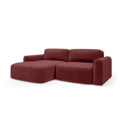 Canapé d’angle Saniri côté gauche coloris Rubis Foncé (CASTEL 59) – canapé d’angle rembourré