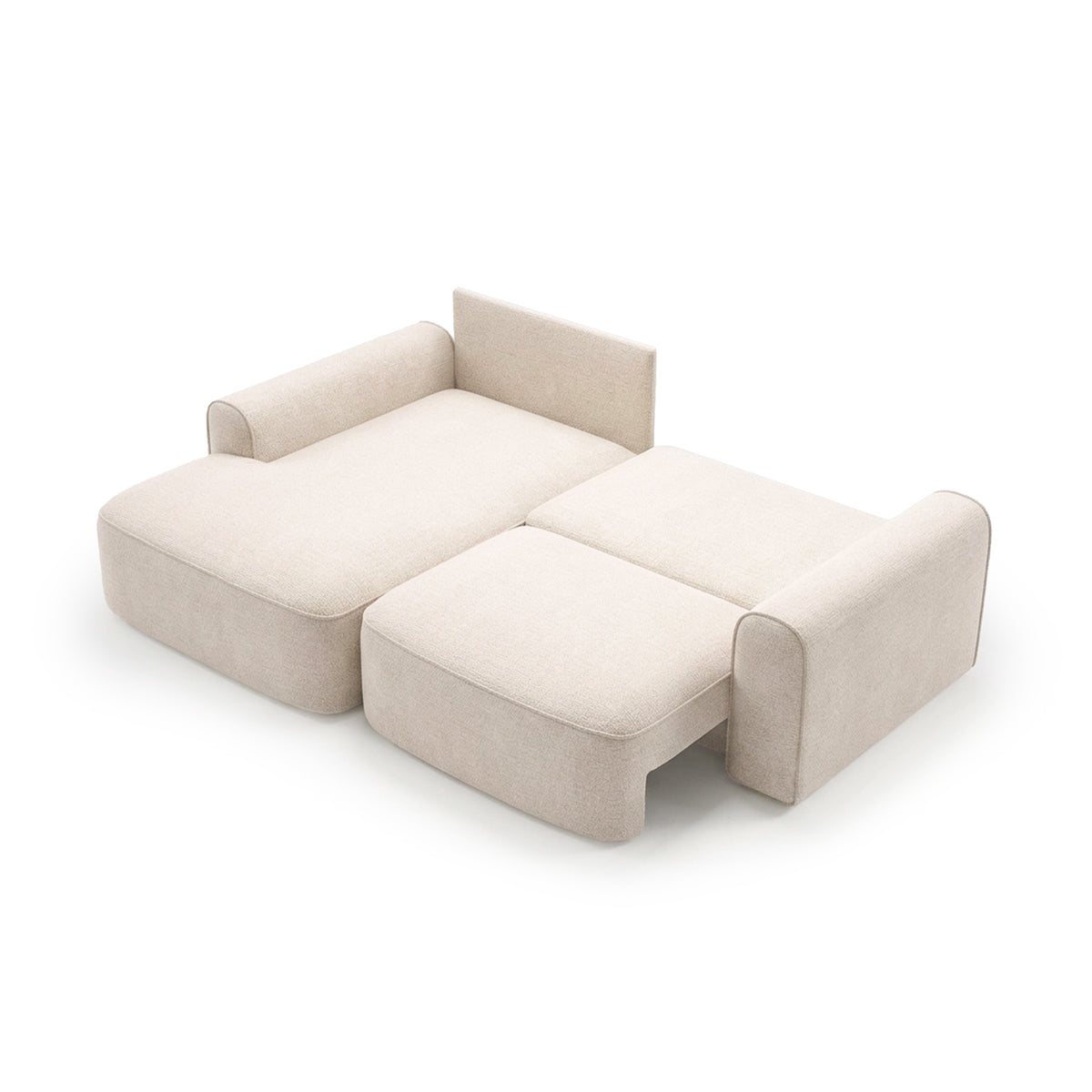 Canapé d’angle Saniri côté gauche – couchage déplié, canapé d’angle convertible à mécanisme automatique