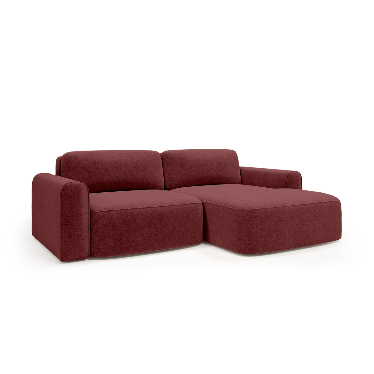 Canapé d’angle Saniri côté droit coloris Rubis Foncé (CASTEL 59) – canapé d’angle rembourré