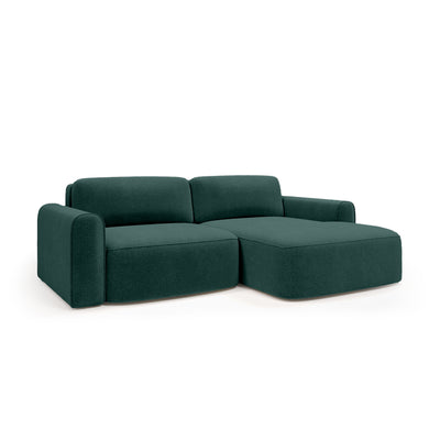 Canapé d’angle Saniri côté droit coloris Turquoise Forestier (CASTEL 75) – canapé d’angle rembourré