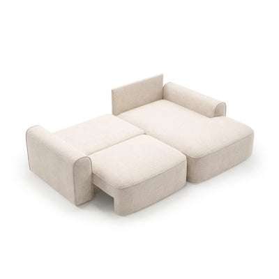 Canapé d’angle Saniri côté droit – couchage déplié, canapé d’angle convertible à mécanisme automatique