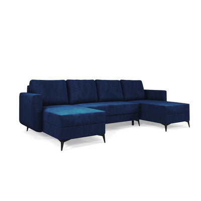 Canapé d'angle en U Forra 303 cm Saphir Nocturne (MANILA 26) sur pieds hauts et élancés