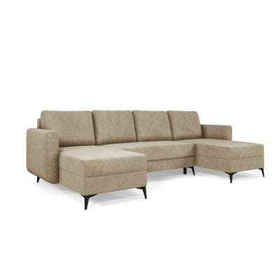 Canapé d'angle en U Forra 303 cm Noix Poudrée (MANILA 02) dans une teinte beige chaleureuse