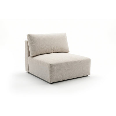 Module central du canapé d'angle U Iskeli Taupe Crème (ARAGON 03) – module de 105 × 108 cm avec coussin de dossier