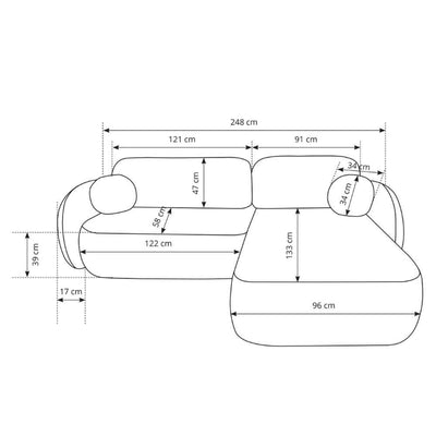 Olemo 4 Seater Corner Sofa Bed, Minimalist Style, Abriamo Fabric – photo 11
